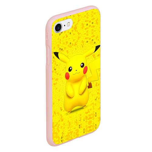 Чехол iPhone 7/8 матовый Pikachu / 3D-Светло-розовый – фото 2