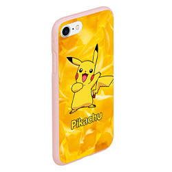 Чехол iPhone 7/8 матовый Pikachu, цвет: 3D-светло-розовый — фото 2