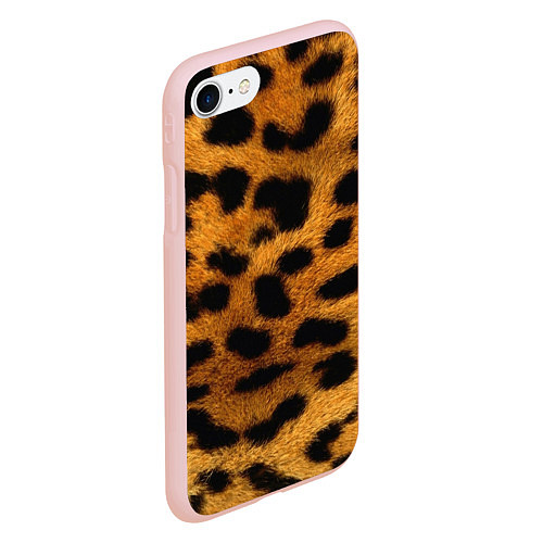 Чехол iPhone 7/8 матовый Шкура леопарда / 3D-Светло-розовый – фото 2