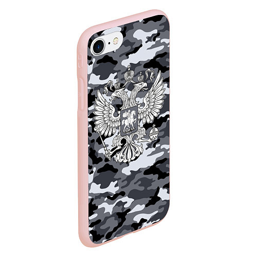 Чехол iPhone 7/8 матовый Городской камуфляж Россия / 3D-Светло-розовый – фото 2