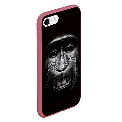 Чехол iPhone 7/8 матовый Улыбка обезьяны / 3D-Малиновый – фото 2