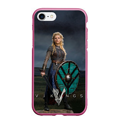 Чехол iPhone 7/8 матовый Vikings: Ladgertha, цвет: 3D-малиновый