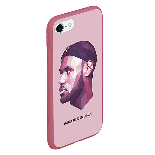 Чехол iPhone 7/8 матовый LeBron James: Poly Violet / 3D-Малиновый – фото 2