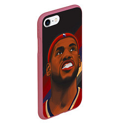 Чехол iPhone 7/8 матовый LeBron Smile, цвет: 3D-малиновый — фото 2