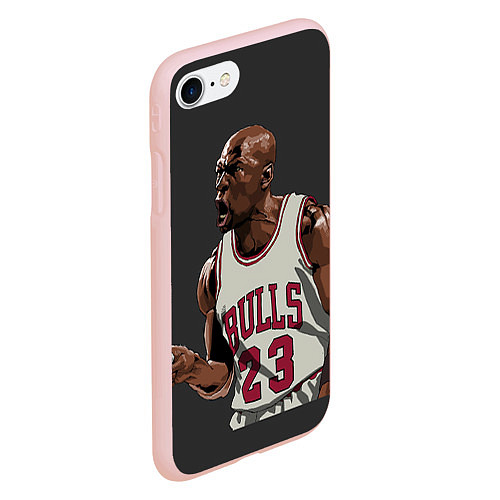 Чехол iPhone 7/8 матовый Bulls 23: Jordan / 3D-Светло-розовый – фото 2