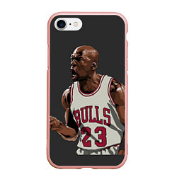 Чехол iPhone 7/8 матовый Bulls 23: Jordan, цвет: 3D-светло-розовый