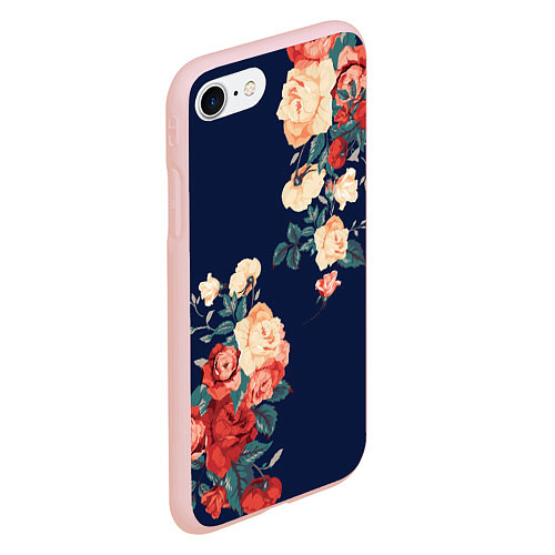 Чехол iPhone 7/8 матовый Fashion flowers / 3D-Светло-розовый – фото 2