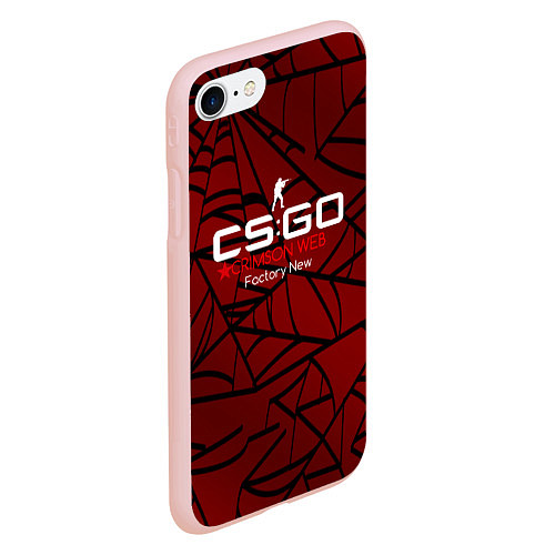 Чехол iPhone 7/8 матовый Cs:go - Crimson Web Style Factory New Кровавая пау / 3D-Светло-розовый – фото 2