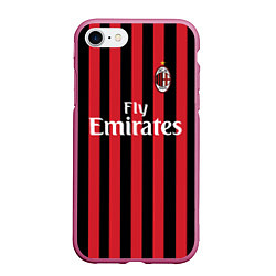 Чехол iPhone 7/8 матовый Milan FC: Fly Emirates, цвет: 3D-малиновый