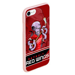 Чехол iPhone 7/8 матовый Detroit Red Wings, цвет: 3D-светло-розовый — фото 2