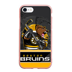 Чехол iPhone 7/8 матовый Boston Bruins, цвет: 3D-светло-розовый