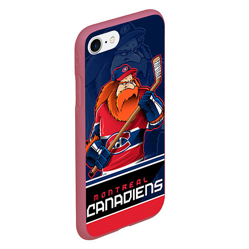 Чехол iPhone 7/8 матовый Montreal Canadiens / 3D-Малиновый – фото 2