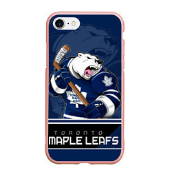 Чехол iPhone 7/8 матовый Toronto Maple Leafs, цвет: 3D-светло-розовый