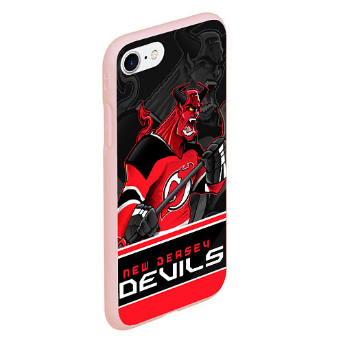 Чехол iPhone 7/8 матовый New Jersey Devils / 3D-Светло-розовый – фото 2