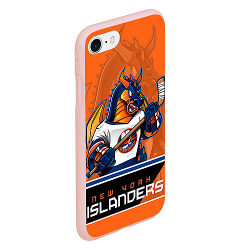 Чехол iPhone 7/8 матовый New York Islanders / 3D-Светло-розовый – фото 2