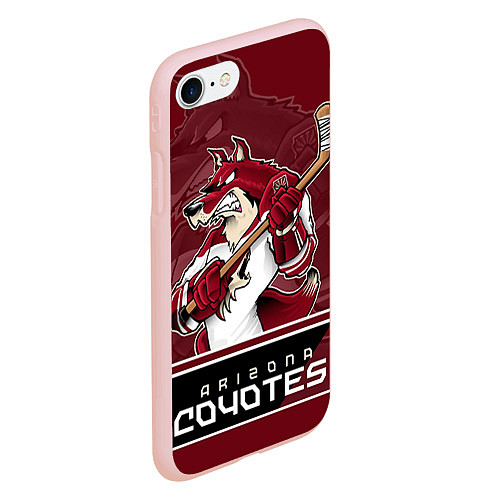 Чехол iPhone 7/8 матовый Arizona Coyotes / 3D-Светло-розовый – фото 2