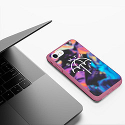 Чехол iPhone 7/8 матовый BMTH Rain, цвет: 3D-малиновый — фото 2