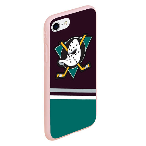 Чехол iPhone 7/8 матовый Anaheim Ducks / 3D-Светло-розовый – фото 2