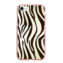 Чехол iPhone 7/8 матовый Шкура зебры, цвет: 3D-светло-розовый