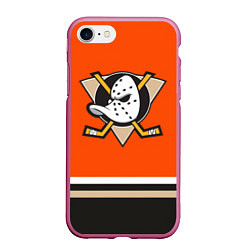 Чехол iPhone 7/8 матовый Anaheim Ducks, цвет: 3D-малиновый
