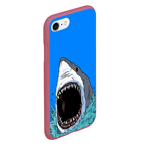 Чехол iPhone 7/8 матовый Акулий рык / 3D-Малиновый – фото 2