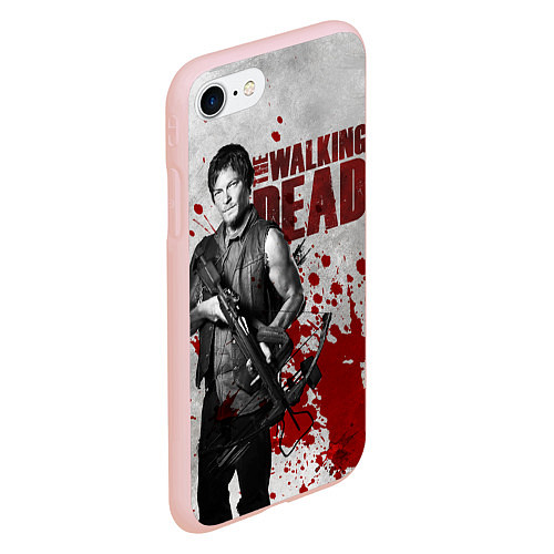 Чехол iPhone 7/8 матовый Walking Dead: Deryl Dixon / 3D-Светло-розовый – фото 2