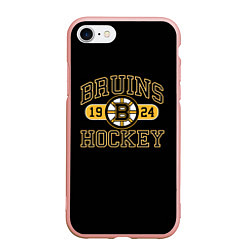 Чехол iPhone 7/8 матовый Boston Bruins: Est.1924, цвет: 3D-светло-розовый