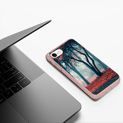 Чехол iPhone 7/8 матовый Осень, цвет: 3D-светло-розовый — фото 2