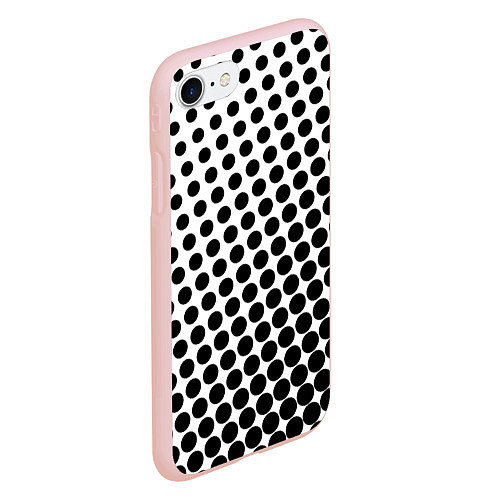 Чехол iPhone 7/8 матовый Белый в горошек / 3D-Светло-розовый – фото 2