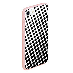 Чехол iPhone 7/8 матовый Белый в горошек, цвет: 3D-светло-розовый — фото 2