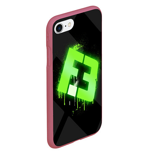 Чехол iPhone 7/8 матовый Flipsid3: Black collection / 3D-Малиновый – фото 2