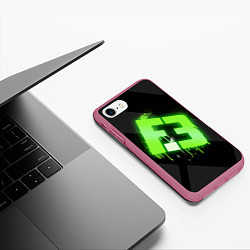Чехол iPhone 7/8 матовый Flipsid3: Black collection, цвет: 3D-малиновый — фото 2