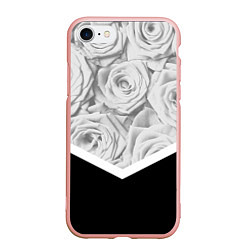 Чехол iPhone 7/8 матовый Розы, цвет: 3D-светло-розовый