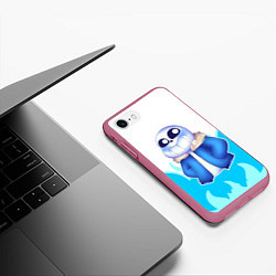 Чехол iPhone 7/8 матовый Sans undertale, цвет: 3D-малиновый — фото 2