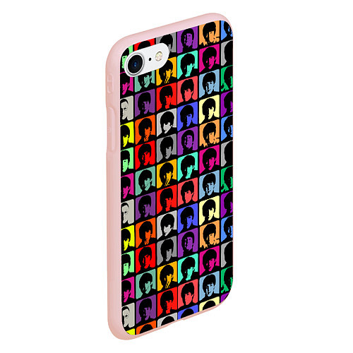 Чехол iPhone 7/8 матовый The Beatles: pop-art / 3D-Светло-розовый – фото 2