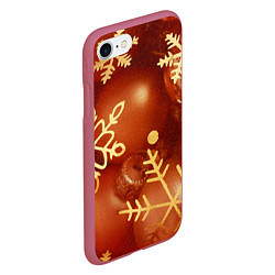 Чехол iPhone 7/8 матовый Дуx рождества, цвет: 3D-малиновый — фото 2