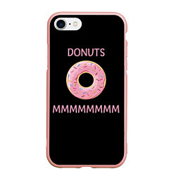 Чехол iPhone 7/8 матовый Donuts, цвет: 3D-светло-розовый