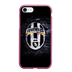 Чехол iPhone 7/8 матовый Juventus: shadows, цвет: 3D-малиновый