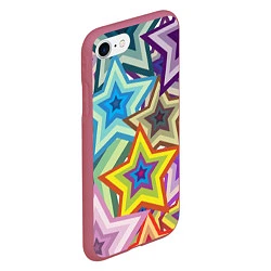 Чехол iPhone 7/8 матовый Звездопад, цвет: 3D-малиновый — фото 2