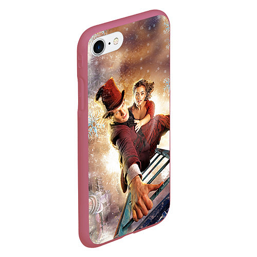 Чехол iPhone 7/8 матовый Winter Dr Who / 3D-Малиновый – фото 2