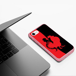 Чехол iPhone 7/8 матовый Черное и красное, цвет: 3D-баблгам — фото 2