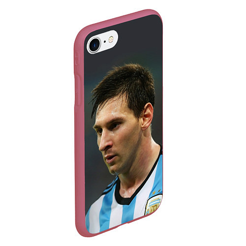 Чехол iPhone 7/8 матовый Leo Messi / 3D-Малиновый – фото 2