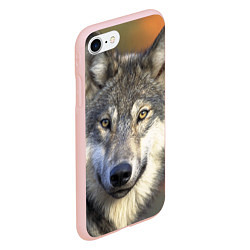 Чехол iPhone 7/8 матовый Улыбка волка, цвет: 3D-светло-розовый — фото 2