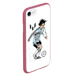 Чехол iPhone 7/8 матовый Messi Young, цвет: 3D-малиновый — фото 2