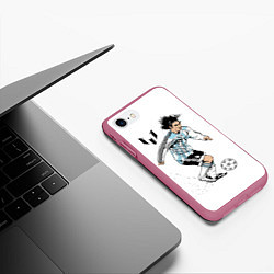 Чехол iPhone 7/8 матовый Messi Young, цвет: 3D-малиновый — фото 2