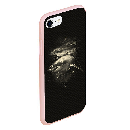 Чехол iPhone 7/8 матовый Cosmic Shark / 3D-Светло-розовый – фото 2