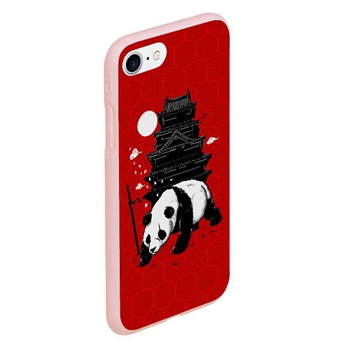 Чехол iPhone 7/8 матовый Panda Warrior / 3D-Светло-розовый – фото 2