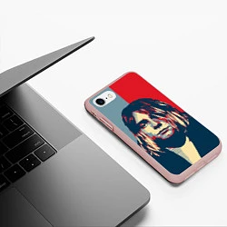 Чехол iPhone 7/8 матовый Kurt Cobain, цвет: 3D-светло-розовый — фото 2