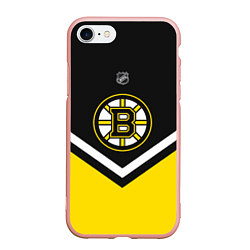 Чехол iPhone 7/8 матовый NHL: Boston Bruins, цвет: 3D-светло-розовый