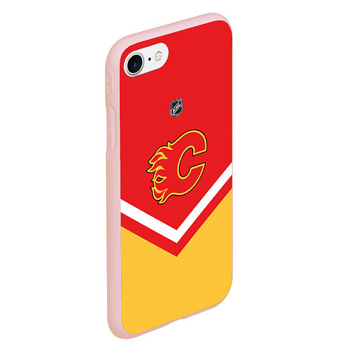 Чехол iPhone 7/8 матовый NHL: Calgary Flames / 3D-Светло-розовый – фото 2